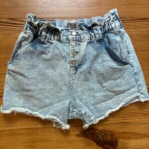 BBJ Los Angeles acid wash high waisted button fly cut off jean shorts SIZE M
